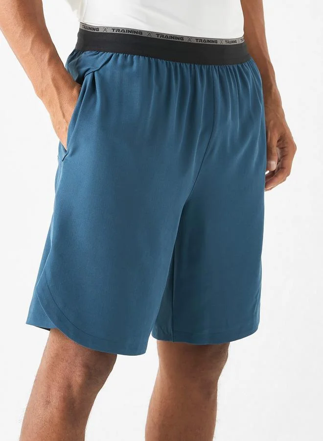 ADOT by Splash Overlap Detail Shorts with Pockets and Elasticated Waistband
