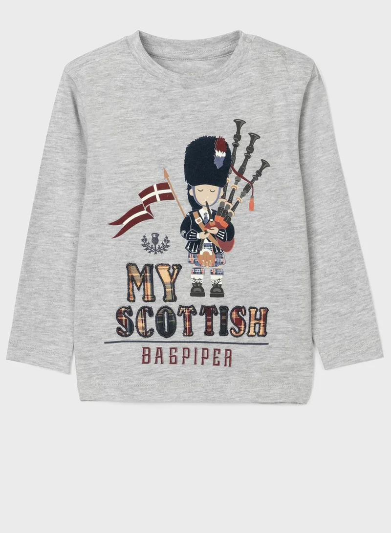 Zippy Infant Scottish Bagpiper Print T-Shirt