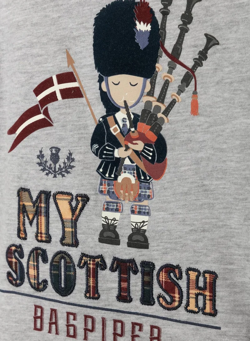 Zippy Infant Scottish Bagpiper Print T-Shirt