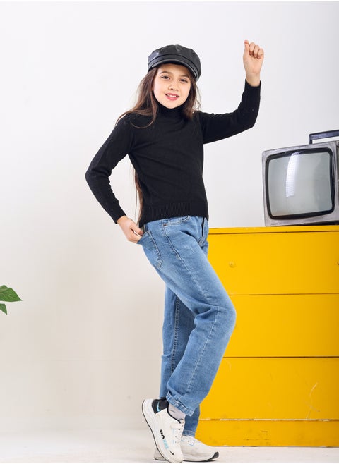 Jeans Trousers For Girls Light Blue Color 3009