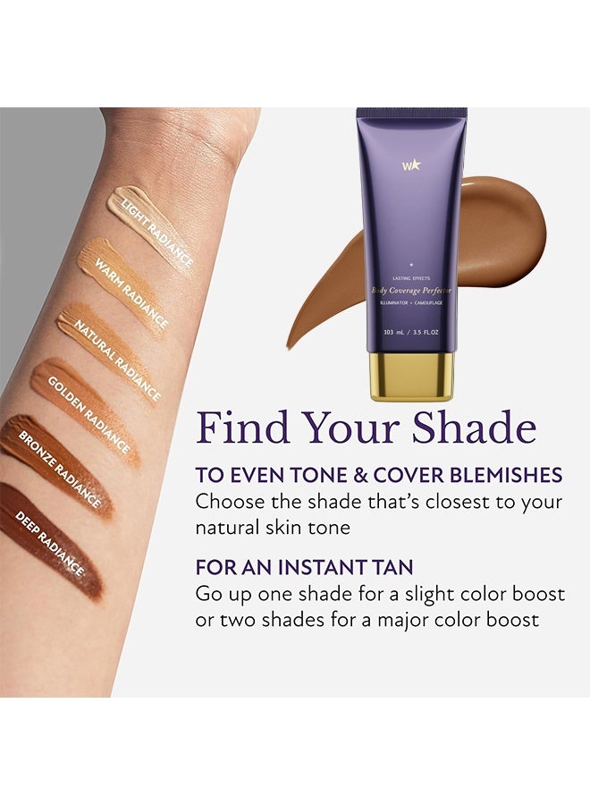 W Body Coverage Perfector, Waterproof Leg And Body Makeup, Tattoo Cover Up Makeup, Long-Lasting, Lightweight, 103ML (Bronze Radiance) - Image 4