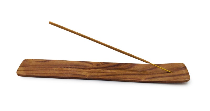 Incense Holder Wooden Ash Catcher for Single Incense Sticks Meditation Accessories Spiritual Decor Home Fragrance Room Decor 10 Inches Long