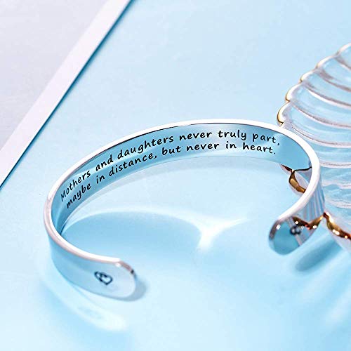 LParkin Mom Gifts Bracelets Mothers and Daughters Never Truly Part Maybe In Distance But Never In Heart Moms Bracelet Gift from Daughter - Image 5
