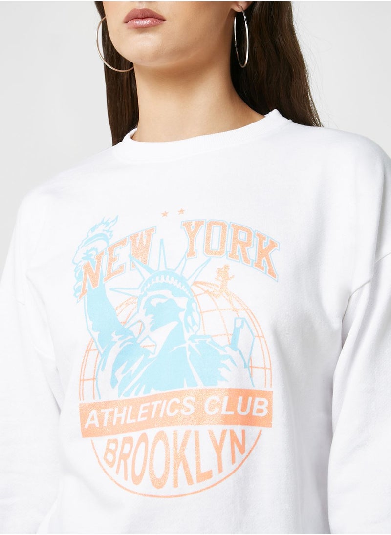 Ginger - Slogan Sweatshirt With Glitter Print - Image 1