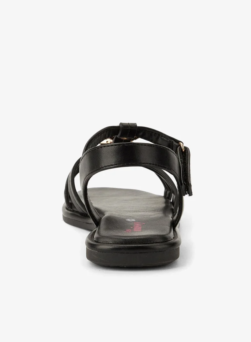 Little Missy Black Girls Shell Embellished Sandals for Women | Best Price UAE
