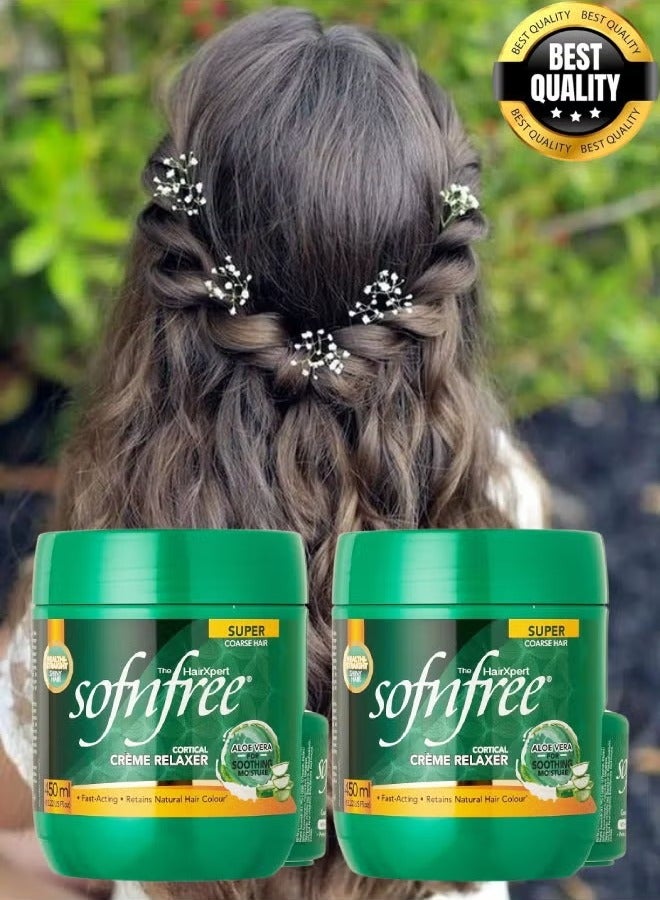 سوفن فري قطعتان من كريم فرد وتنعيم الشعر سوفت آند فري الاحترافي للشعر الخشن، 450 مل