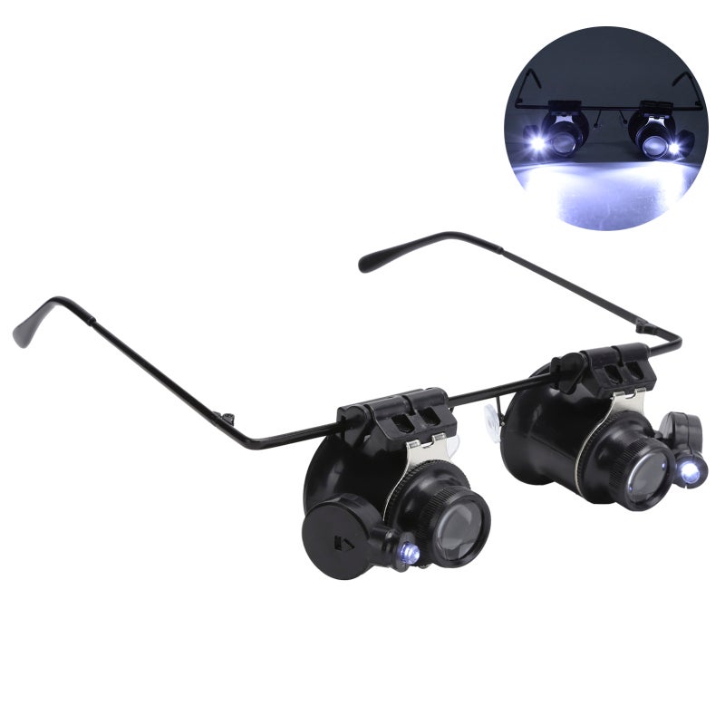 LED Repair Magnifier 2-Pack Adjustable Magnifying Glass - Energy-Efficient LED Lights Eye Loupe for Jewelry Identification Watch Repair - Image 3