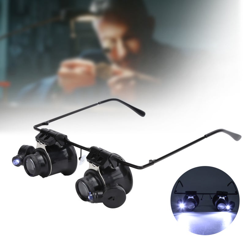 LED Repair Magnifier 2-Pack Adjustable Magnifying Glass - Energy-Efficient LED Lights Eye Loupe for Jewelry Identification Watch Repair - Image 5
