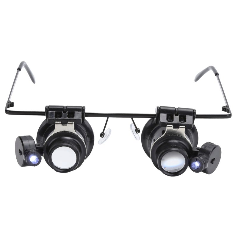 LED Repair Magnifier 2-Pack Adjustable Magnifying Glass - Energy-Efficient LED Lights Eye Loupe for Jewelry Identification Watch Repair - Image 1