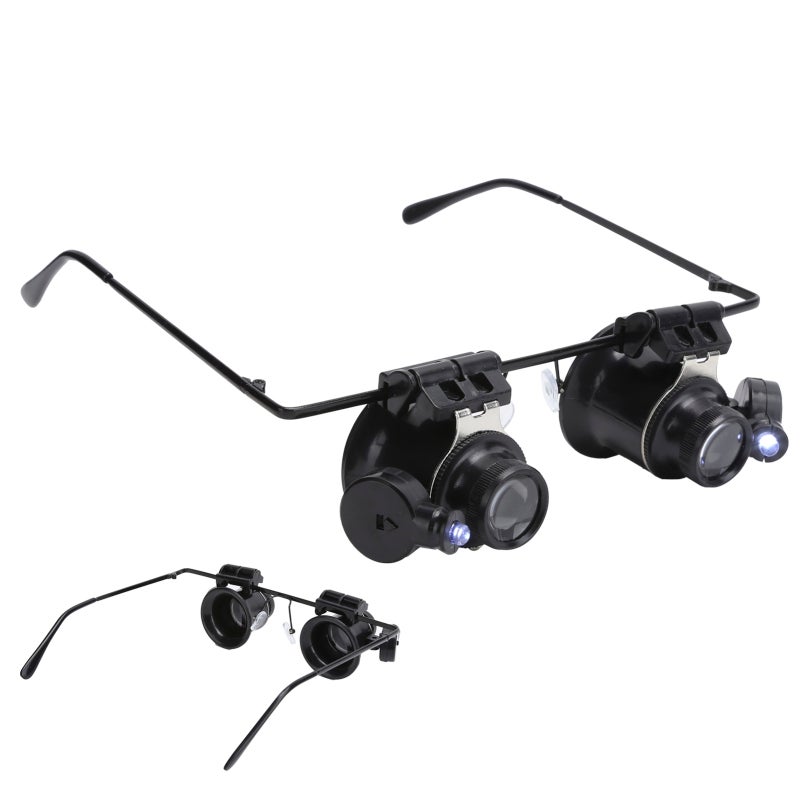LED Repair Magnifier 2-Pack Adjustable Magnifying Glass - Energy-Efficient LED Lights Eye Loupe for Jewelry Identification Watch Repair - Image 4