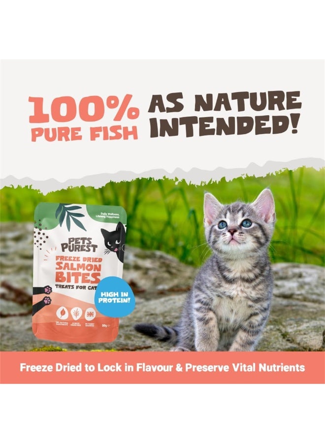 Pets Purest Salmon Freeze Dried Cat Treats - Rich in Omega 3 for Cats & Kittens. Grain Free, Natural Healthy Cat Treats Made from 100% Freeze Dried Salmon 50g - Image 3