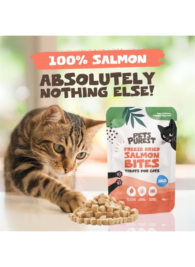 Pets Purest Salmon Freeze Dried Cat Treats - Rich in Omega 3 for Cats & Kittens. Grain Free, Natural Healthy Cat Treats Made from 100% Freeze Dried Salmon 50g - Image 2