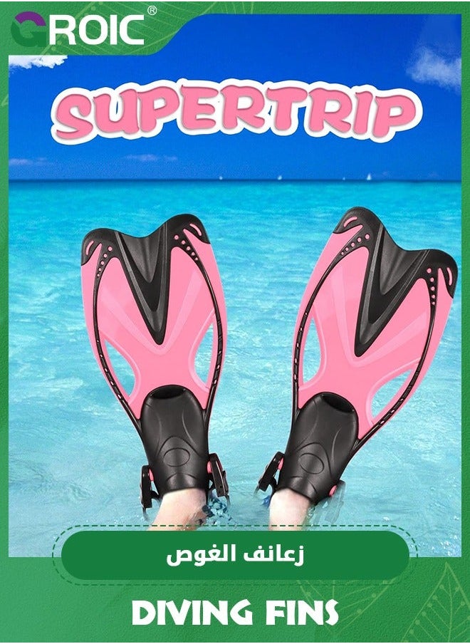 GROIC Snorkel Fins Swim Open Heel, Adjustable and Light Diving Buckles Heel Flippers with Good Thrust, Travel Size Short for Snorkeling Swimming Kids 1-4 US  - Image 5