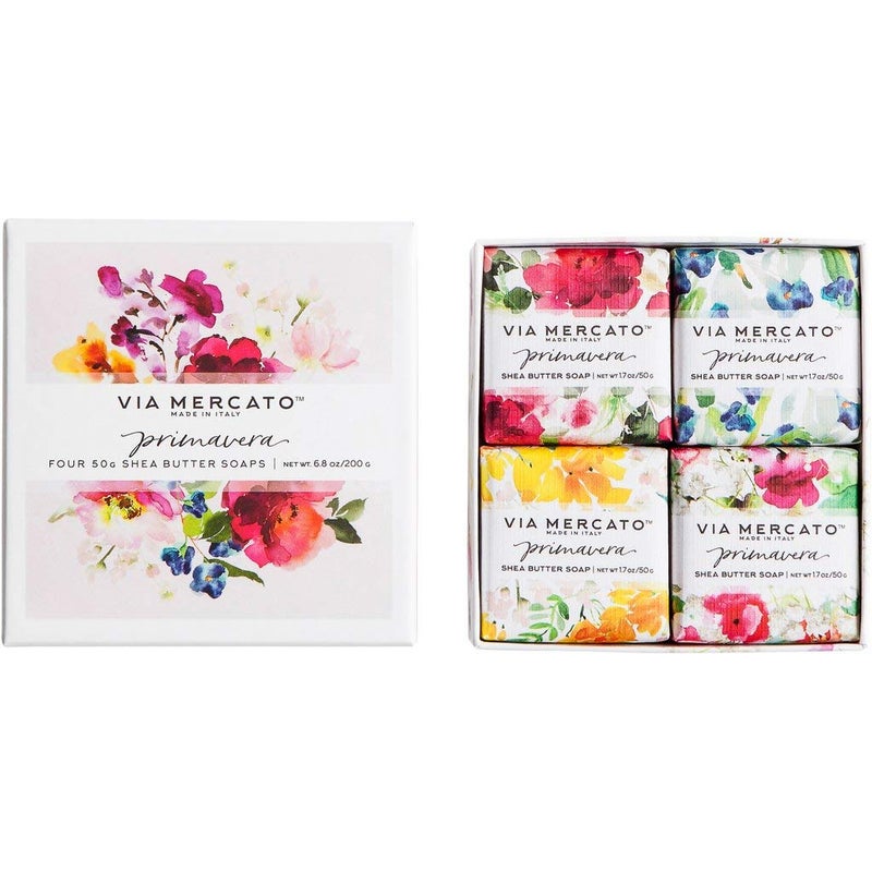 Via Mercato Primavera Spring Collection Soap Gift Set 4 x 50 gram Spring Flowers 