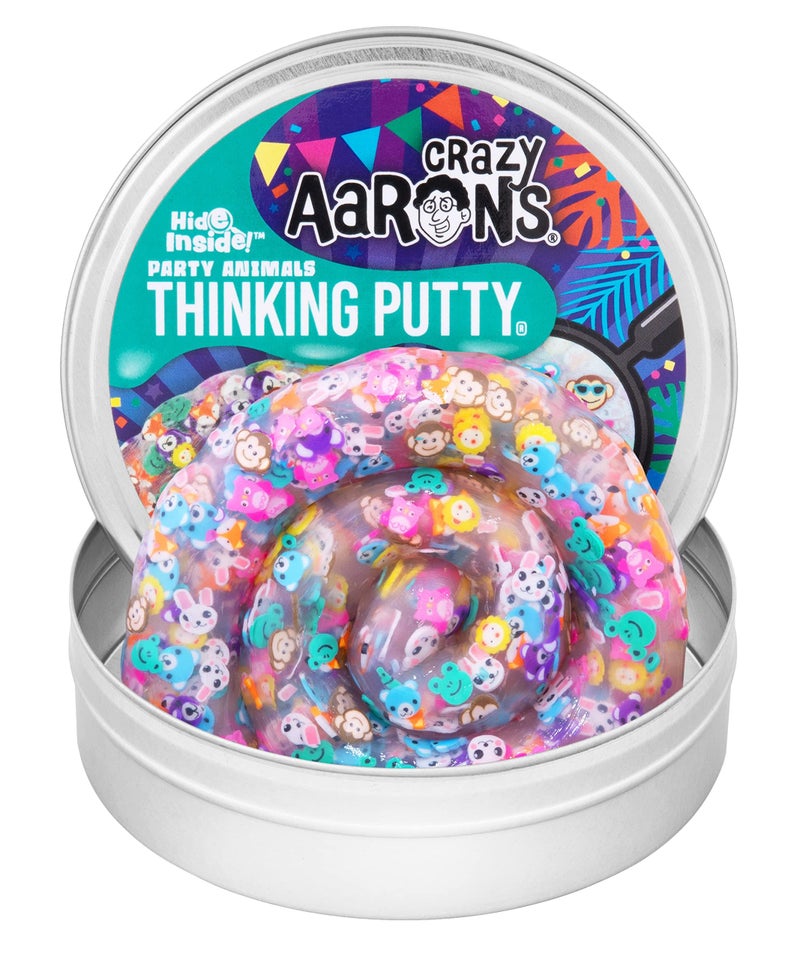 Crazy Aarons Thinking Putty Party Animals Hide Inside Sensory Putty for Kids and Grown ups in a 4 Tin Creative and Endless Fun Stress Relief Therapy Toys Never Dries Out Made in USA - Image 2