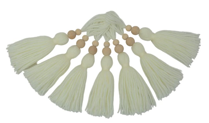 Zippy Flora Woolen Tassels, Pack of 10 (White) - Image 3