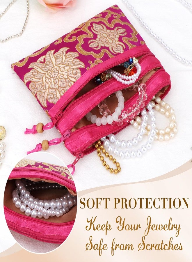 كيلوفلاي حقيبة هدايا من قطعتين من الحرير الصيني المطرز من كيلوفلاي، بثلاثة جيوب بسحاب وشرابة. - Image 4