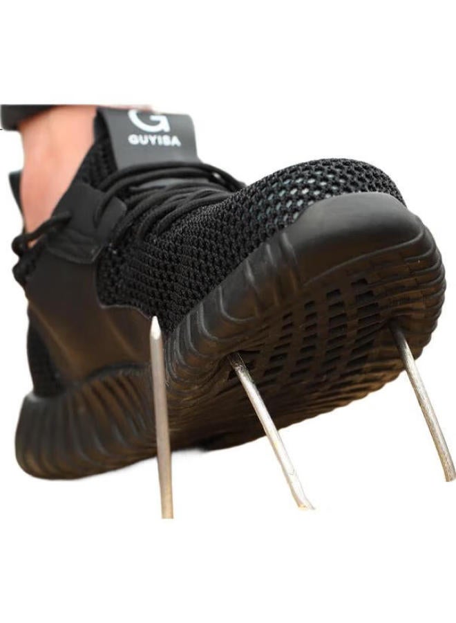 JUNBU Men'S Summer Breathable Steel Toe Anti-Smashing Anti-Piercing Lightweight Anti-Odor Safety Work Shoes 9119 Size 44 - Image 3