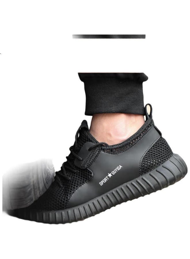 JUNBU Men'S Summer Breathable Steel Toe Anti-Smashing Anti-Piercing Lightweight Anti-Odor Safety Work Shoes 9119 Size 44 - Image 1
