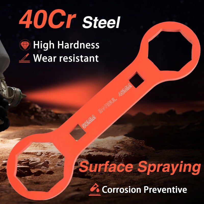 EVRBUL Motorcycle Fork Cap Wrench 46mm 50mm Dirt Bike Fork Cap Tool compatible with Suzuki RMZ 250 450 RM250 CRF 250R 450R 450X - Image 4