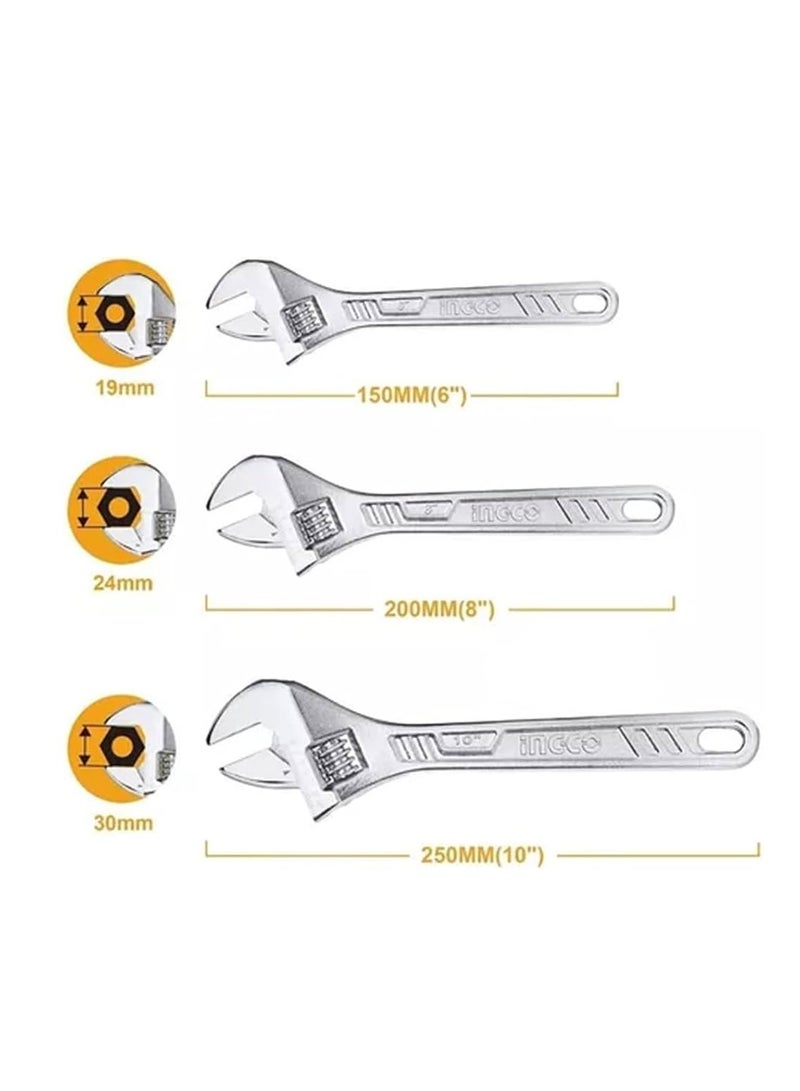 INGCO INGCO 3Pcs Adjustable Wrench Set - HADWK031  - Image 2