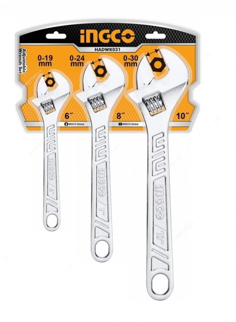 INGCO INGCO 3Pcs Adjustable Wrench Set - HADWK031  - Image 3