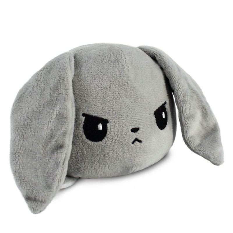 TeeTurtle Reversible Bunny Plushie 4Inch White Gray TwoSided Flip Plush Toy with Embroidered Details Cute Mini Collectible Plush for Kids Teens and Adults - Image 3