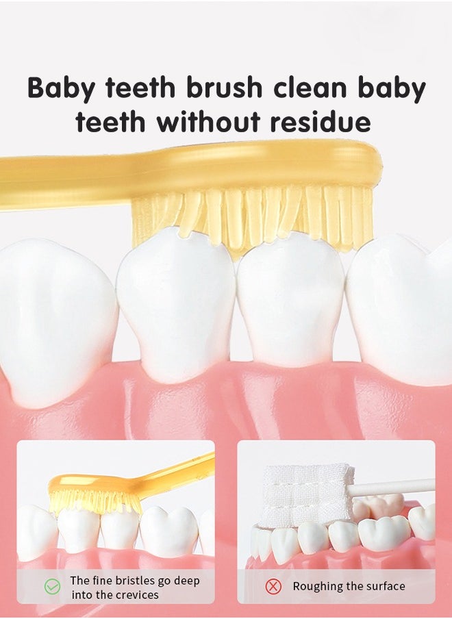 Lemon Liquid Silicone Baby Toothbrush  Set,  Baby Newborn Tongue Cleaner Kids Oral Toothbrush for  0-18M Infant Toddler  - Image 4