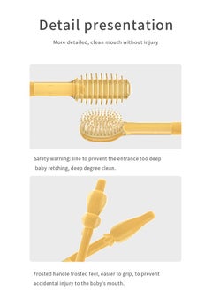Lemon Liquid Silicone Baby Toothbrush  Set,  Baby Newborn Tongue Cleaner Kids Oral Toothbrush for  0-18M Infant Toddler  - Image 5