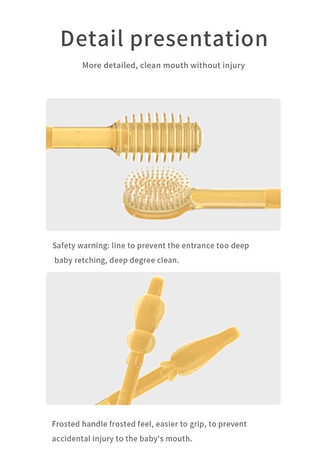 Lemon Liquid Silicone Baby Toothbrush  Set,  Baby Newborn Tongue Cleaner Kids Oral Toothbrush for  0-18M Infant Toddler  - Image 5