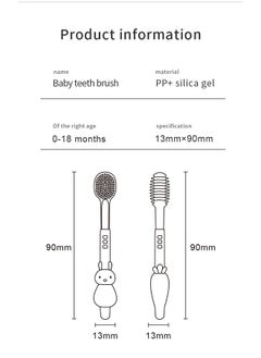 Lemon Liquid Silicone Baby Toothbrush  Set,  Baby Newborn Tongue Cleaner Kids Oral Toothbrush for  0-18M Infant Toddler  - Image 2