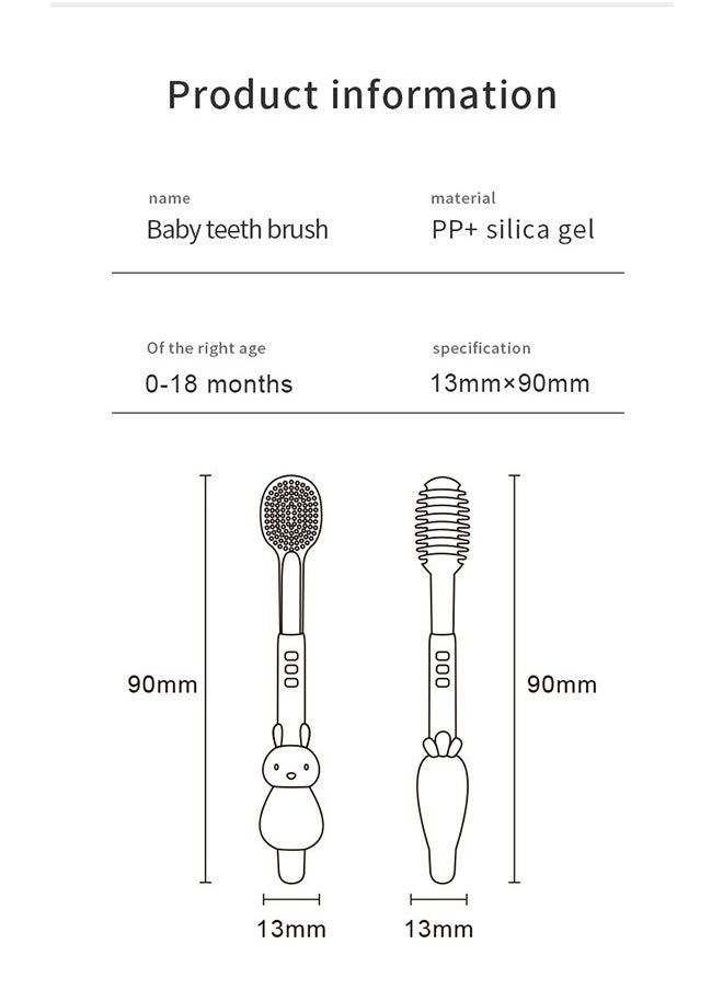 Lemon Liquid Silicone Baby Toothbrush  Set,  Baby Newborn Tongue Cleaner Kids Oral Toothbrush for  0-18M Infant Toddler  - Image 2