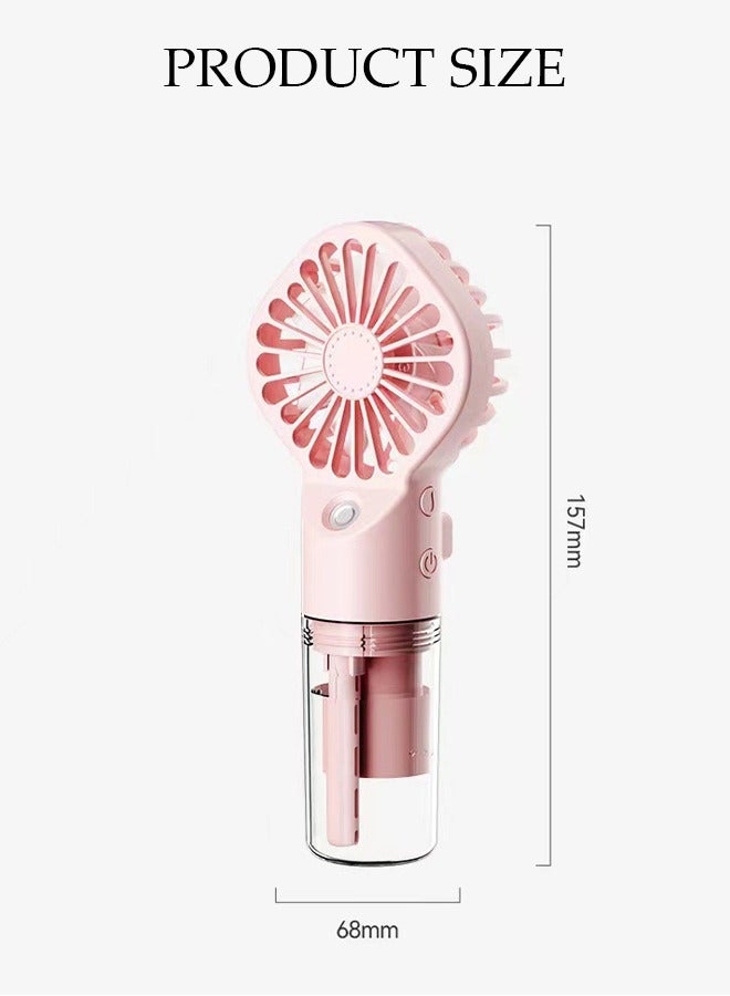 DUNISO Portable Handheld Fan, 2 in1 Spray Fan, USBC Rechargeable Battery Operated and 4 Gear Personal Fan, Mini Fan Multifunctional Silent Fan, Long Endurance Pocket Fan - Image 2