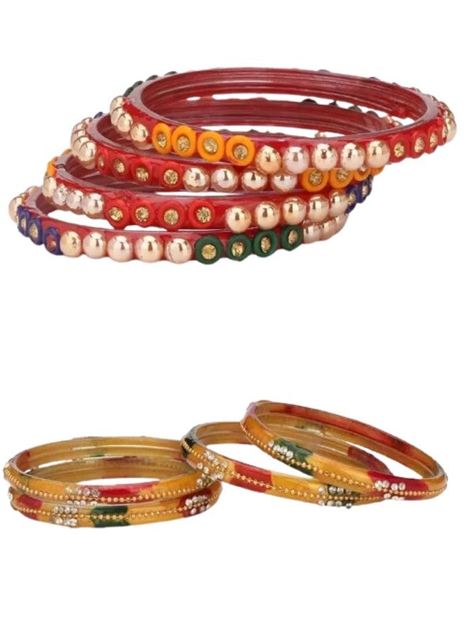1st Time Modern Bangles/Kada Set- Perfect For Party, Wedding, Celebrations And Functions, Combo Of 2 Set, Each Set In Set 4 Bangles, Multicolor- B82 - Image 1