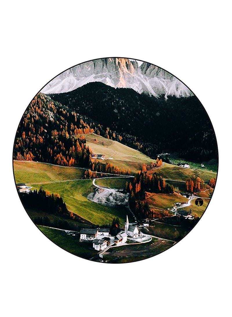 RKN Nature Printed Mouse Pad  Round  Multicolour