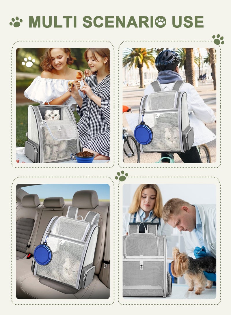URbazaar Cat Carrier Bag, Pet Carrier Backpack with Pet feeding bowl, Cat Carrying Backpack for Medium Small Dog, Cat, Bunny, Ventilated Mesh Dog Travel Backpack for Outdoor Use - Image 2