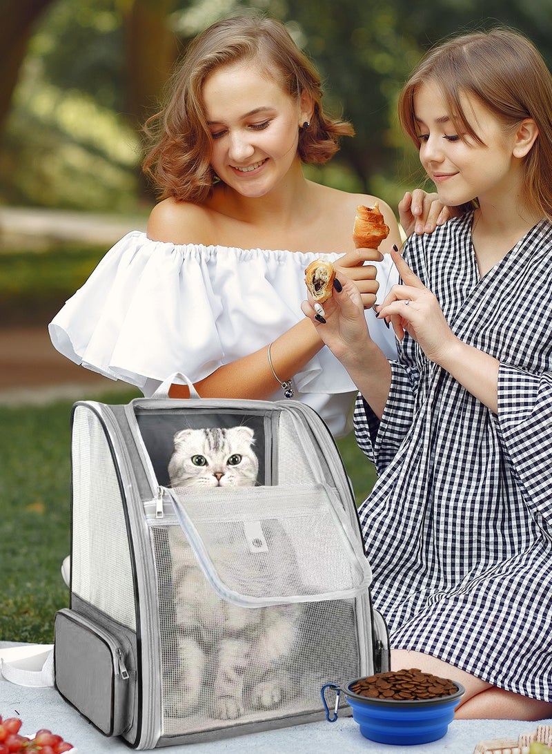 URbazaar Cat Carrier Bag, Pet Carrier Backpack with Pet feeding bowl, Cat Carrying Backpack for Medium Small Dog, Cat, Bunny, Ventilated Mesh Dog Travel Backpack for Outdoor Use - Image 3