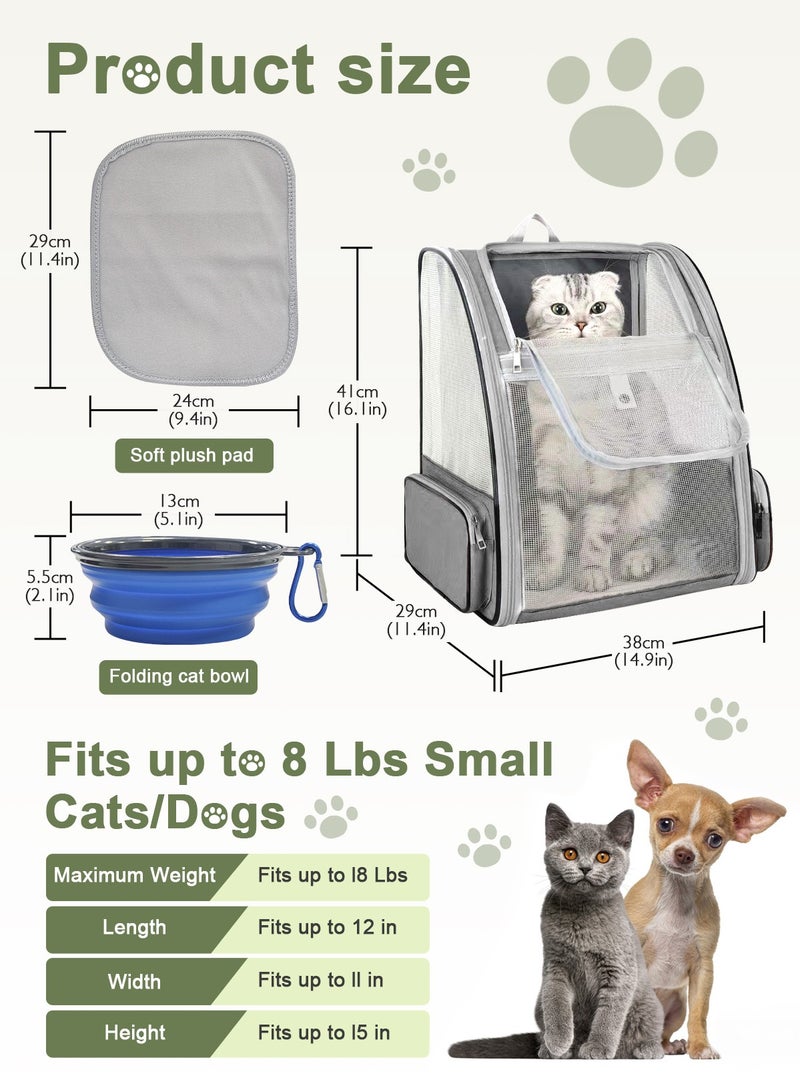 URbazaar Cat Carrier Bag, Pet Carrier Backpack with Pet feeding bowl, Cat Carrying Backpack for Medium Small Dog, Cat, Bunny, Ventilated Mesh Dog Travel Backpack for Outdoor Use - Image 4