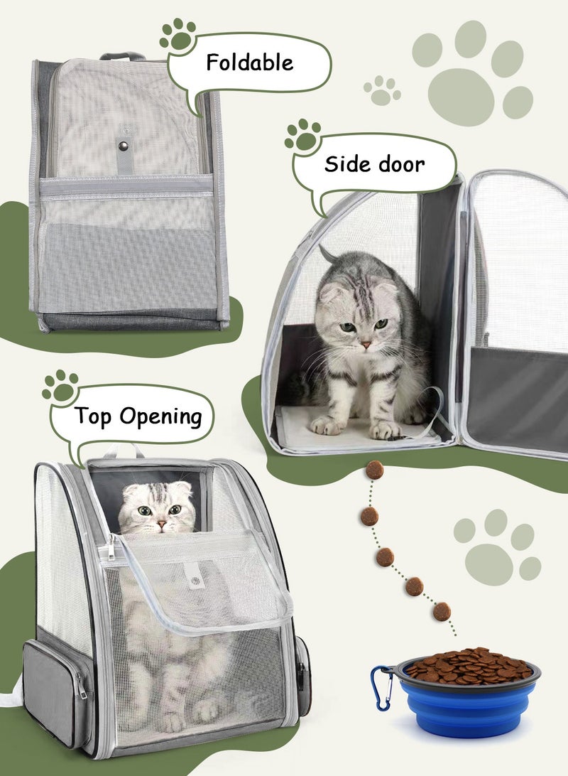URbazaar Cat Carrier Bag, Pet Carrier Backpack with Pet feeding bowl, Cat Carrying Backpack for Medium Small Dog, Cat, Bunny, Ventilated Mesh Dog Travel Backpack for Outdoor Use - Image 5