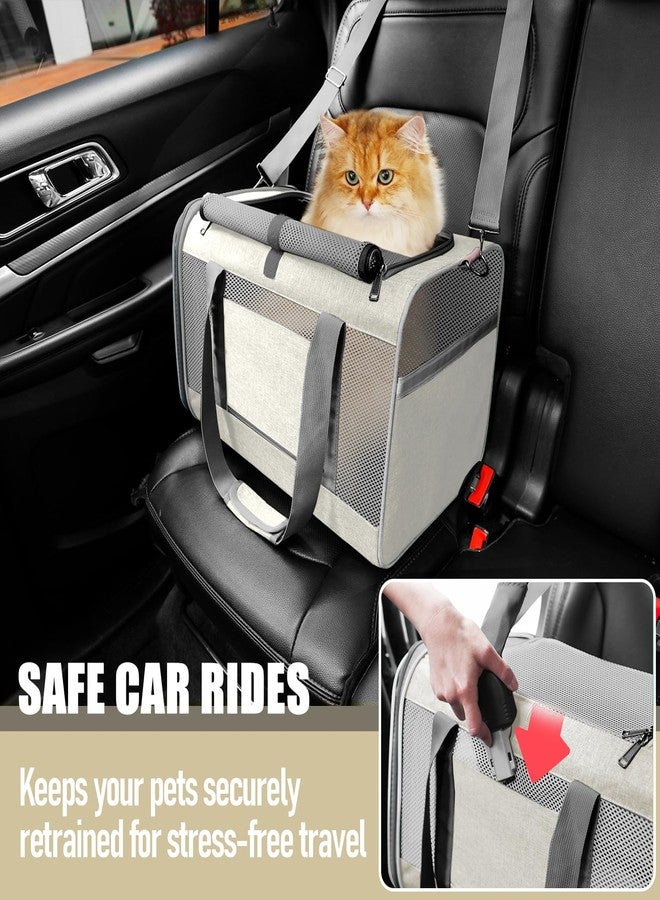 GAPZER Pet Carrier for Large Cat 20 lbs+ / Soft Sided Small Dog 12 Pounds Travel Crate Top Load/Collapsible Kitty Carry Bag Big Kitten Mesh/Sturdy Animal Transport cage Kennel Long Trips Beige - Image 5