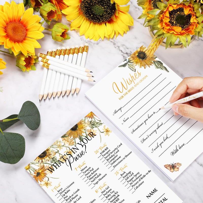 Maxdot 220 Pieces Bridal Shower Game Set 5 Sets (40 Cards Each) Wedding Game Cards and 20 Pieces Pencils Printed Words Editable Bride Groom Wedding Bachelorette Engagement Party Supplies(Pink Balloon) - Image 5