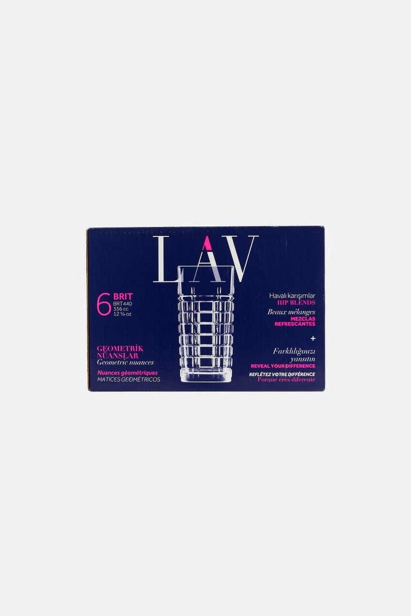 LAV 6 Pieces Brit Highball Glass, Transparent - Image 3