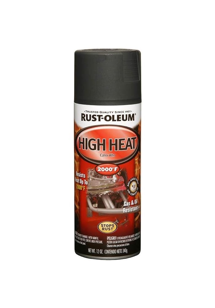 RUST-OLEUM رش طلاء مقاوم للحرارة العالية من راست-أوليوم - أسود غير لامع - Image 4