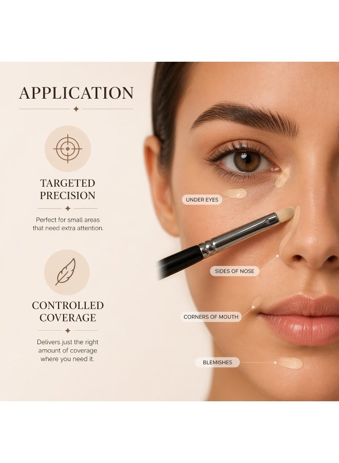 Concealer Detail Brush – Precision Concealer Brush for Under Eye, Blemishes & Targeted Coverage – Small Tapered Makeup Brush for Smooth Blending, Spot Concealing & Flawless Finish – Milana Leesa - Image 2