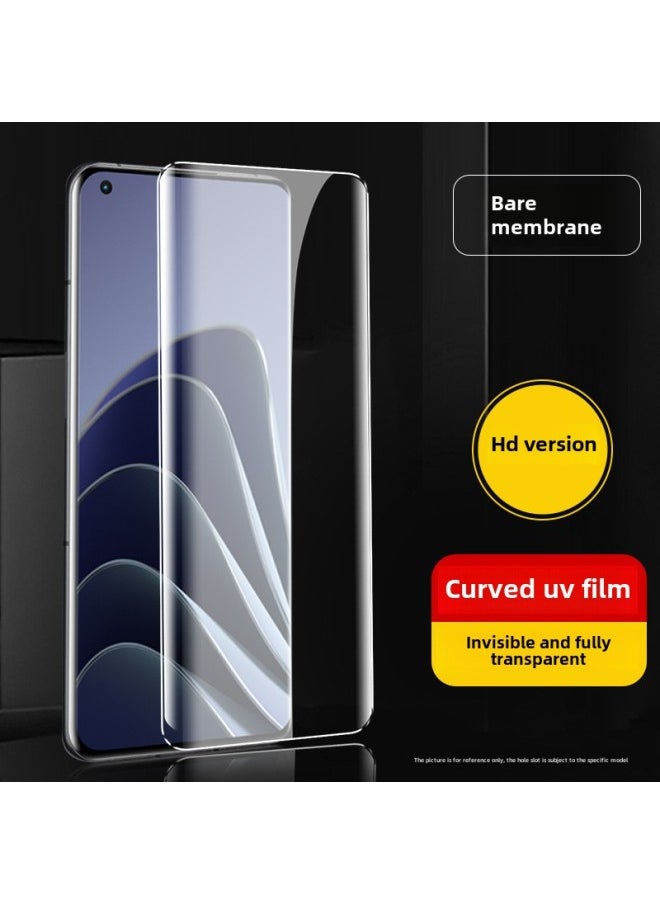 Generic For One Plus 12 11Pro Curved Surface UV Full Screen 1 10Pro Tempered Film 7Pro One Plus 8 9 Mobile Phone Film Ace3-Colour:[hd Uv Tempered Film] Bare Film (no Glue, Light) Cannot Be Used Alone-Size:Oneplus 9pro  - Image 1