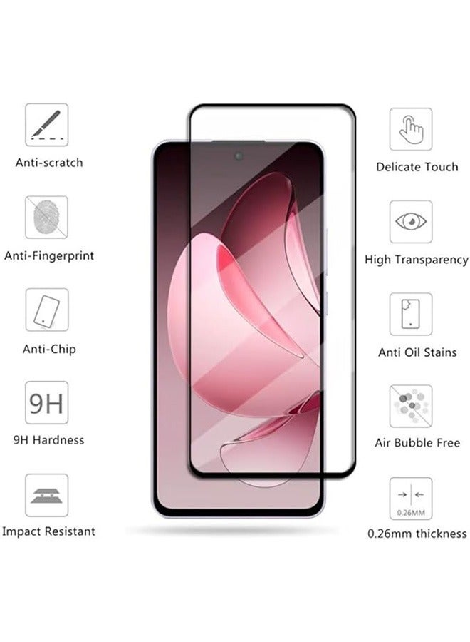 2 Pack OPPO Reno 13F 5G Screen Protector, 9H Tempered Glass Screen Protector for OPPO Reno 13F 5G, Full Coverage Bubble-Free Tempered Film, Anti-Scratch Film - Image 2