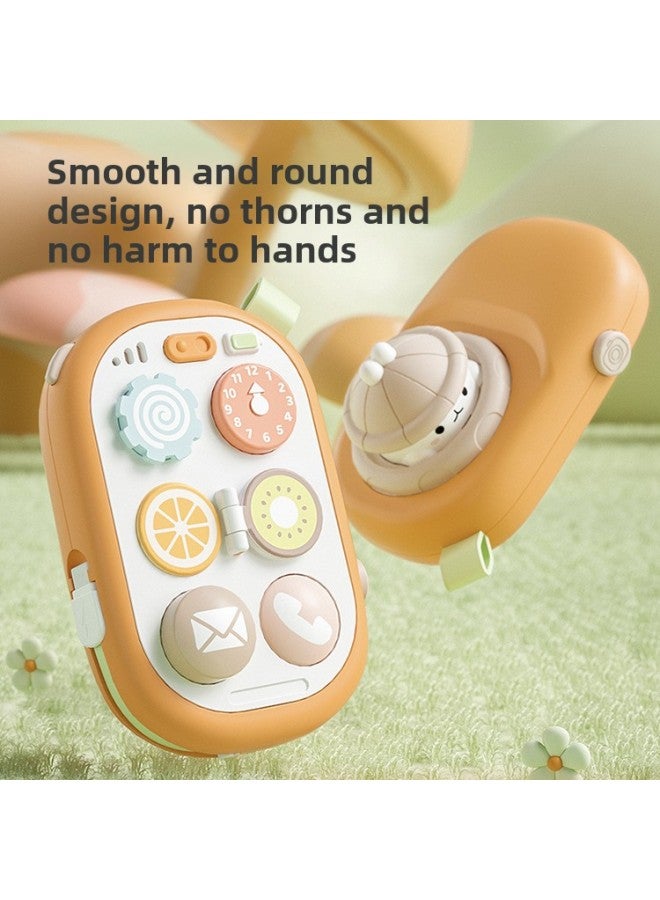 Infants Coax Baby To Turn Happy Busy Board Hand Catch Ball Early Education Whistle Stack High Tambourine Rattle Baby Toy-Color:Polar Bear Pushing Fun-bag  - Image 3