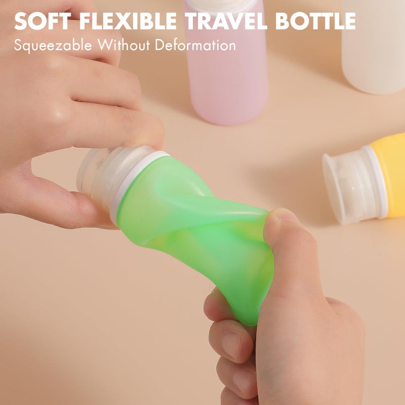 Muslish 21 Pack Leak Proof Silicone Travel Bottles Set, TSA Approved Containers for Toiletries, Travel Size Accessories and Shampoo Conditioner Bottles with Toiletry Bag (BPA Free) - Image 2