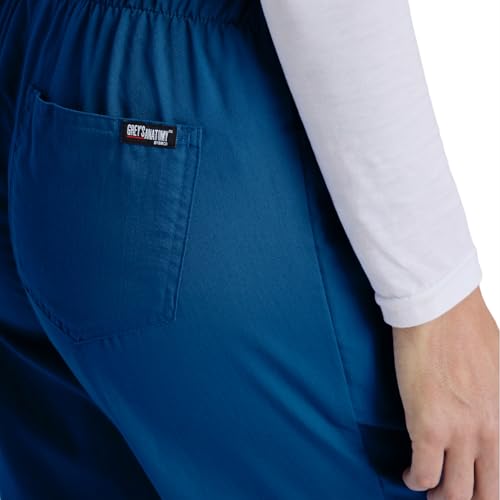 Barco Grey's Anatomy Women's Junior Fit Elastic Back 5 Pocket Drawstring Scrub Pant, Indigo, Small - Image 5