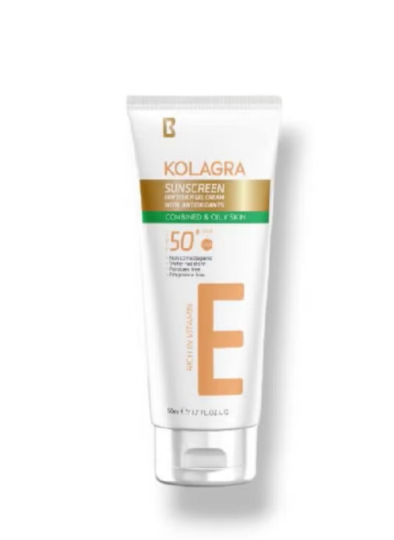 KOLAGRA - Kolagra Sun Dry Touch Gel Cream Spf50+ (packaging may vary) 50ml - Image 1